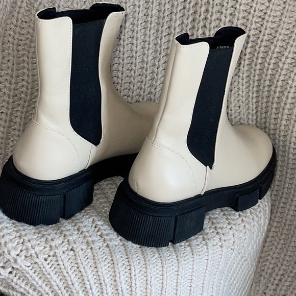 NWT Zara Off White Chelsea Leather Boot Sz 6.5/7 - Picture 7 of 16